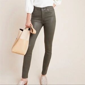 PAIGE Hoxton Coated High Waist Ankle Skinny Jeans